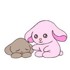 [LINEスタンプ] うるうる うさぎ がんばれー！