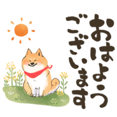 [LINEスタンプ] にっこり柴犬と筆文字スタンプ♡毎日使えるの画像（メイン）