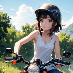 [LINEスタンプ] 夏色バイク女子 BIG