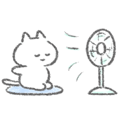 [LINEスタンプ] 夏の白いこねこスタンプの画像（メイン）