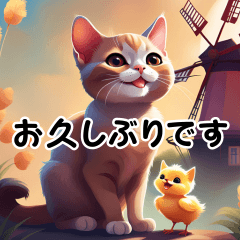 [LINEスタンプ] 毎日 敬語 丁寧 優しい⭐︎魔法の世界の猫3