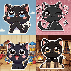 [LINEスタンプ] 黒猫のいろいろスタンプの画像（メイン）