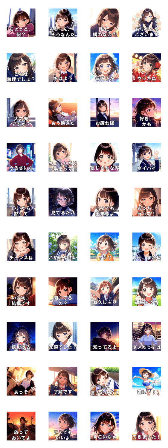 プライド高めな美少女たちのスタンプ詳細