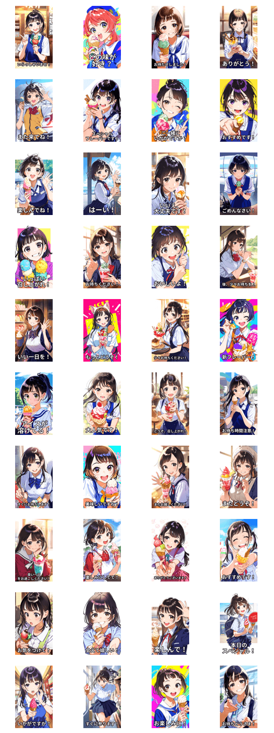 アイスクリーム屋の看板娘のスタンプ詳細