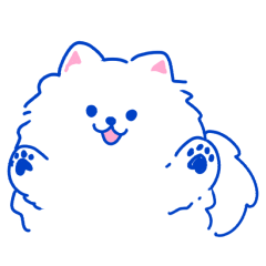 [LINEスタンプ] シンプル＆ゆるゆる ポメラニアン ホワイト