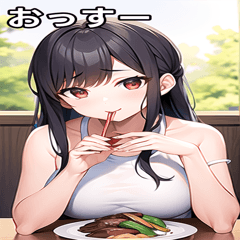 [LINEスタンプ] 焼肉女の子