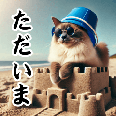 [LINEスタンプ] ビーチグラサン猫 日常の一コマ