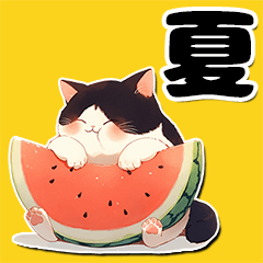 [LINEスタンプ] ハチワレ猫☆夏スタンプ