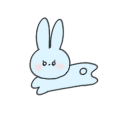 [LINEスタンプ] みずいろのうさぎっているの