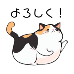 [LINEスタンプ] ぽっちゃり三毛猫