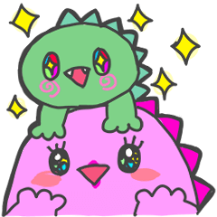 [LINEスタンプ] 怪獣親子 あーちゃんとじゅーくん