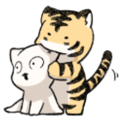 [LINEスタンプ] 猫と大きな猫-日常生活5