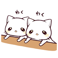 [LINEスタンプ] もちっと白ねこ5 -組み合わせて遊ぼう！-