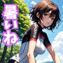 [LINEスタンプ] 夏色ロードバイク女子