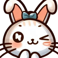 [LINEスタンプ] 可愛い花うさぎ猫 - Vol.1