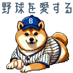 [LINEスタンプ] 野球柴犬【連絡・スポーツ】