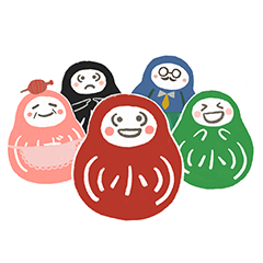 [LINEスタンプ] だるまのこころちゃん一家