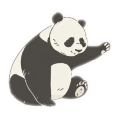 [LINEスタンプ] Friendly and cute pandaの画像（メイン）