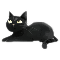 [LINEスタンプ] Sharp-eyed black catの画像（メイン）