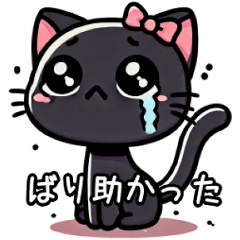 [LINEスタンプ] 博多弁 挨拶 黒猫