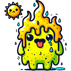 [LINEスタンプ] 火で炙る！夏の怪物の画像（メイン）