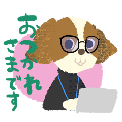 [LINEスタンプ] 働く！キャバリアちゃんイラスト