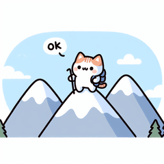 [LINEスタンプ] 山の上でハイキングしている動物