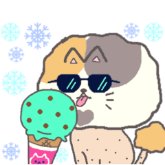 [LINEスタンプ] サマーカットにゃんこ パステル三毛猫