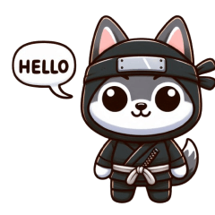 [LINEスタンプ] かわいい忍者のオオカミのスタンプ 001の画像（メイン）