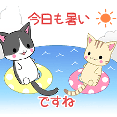 [LINEスタンプ] ちびにゃんこ11【夏】