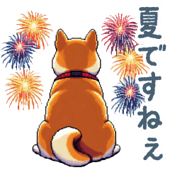 [LINEスタンプ] 夏を楽しむ柴犬【日常・毎日つかえる】