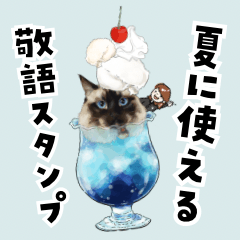 [LINEスタンプ] ニャリームソーダ猫 夏に使える敬語挨拶