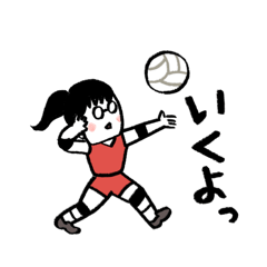 [LINEスタンプ] 跳べマキさん！バレーボールスタンプ