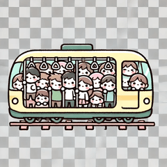 [LINEスタンプ] 通勤電車のボヤキ