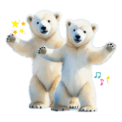 [LINEスタンプ] Twin polar bears