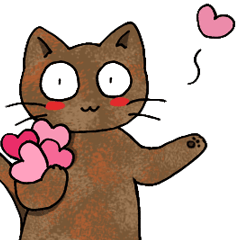 [LINEスタンプ] 元気なサビ猫が動く会話