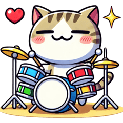 [LINEスタンプ] ドラムねこ