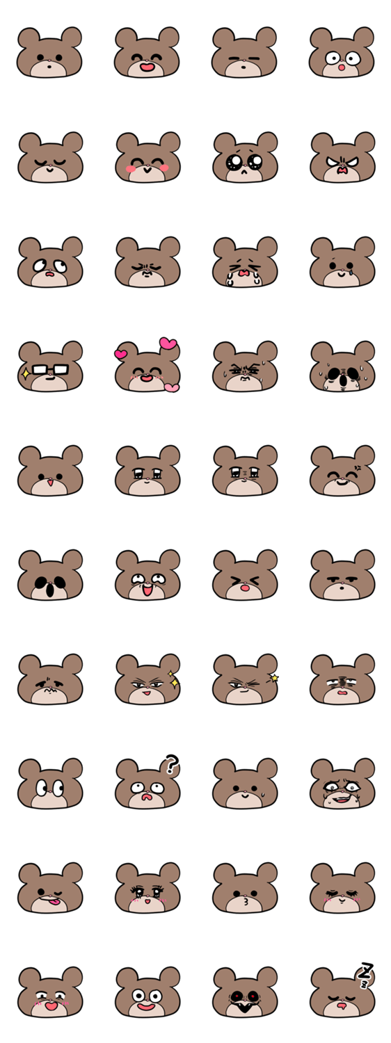 くまさんの表情のスタンプ詳細