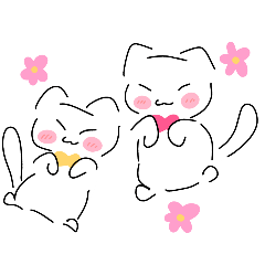 [LINEスタンプ] しろねこのらぶいっぱいスタンプ