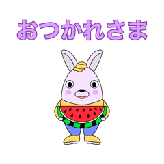 [LINEスタンプ] ゆるかわ うさぎさん（夏）