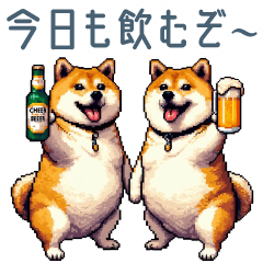 [LINEスタンプ] 友達と飲みたい柴犬【酒クズ・おもしろい】