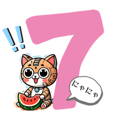 [LINEスタンプ] AIねこロボ！？スタンプ7SUMMER  VACATION