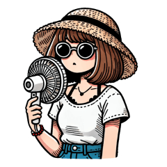 [LINEスタンプ] 日本の夏の女の子ライフスタイル