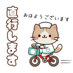 [LINEスタンプ] とある訪問看護にゃーすの日常【挨拶編】