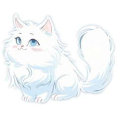 [LINEスタンプ] fluffy white catsの画像（メイン）