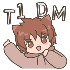 [LINEスタンプ] 1型糖尿病 猫耳男子ッ！