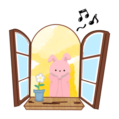 [LINEスタンプ] お花たまにうさぎ