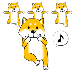 [LINEスタンプ] 新・激しく尻尾をふる柴犬 ❤ダンスでやんす