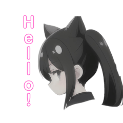 [LINEスタンプ] 黒髪ガールスタンプの画像（メイン）