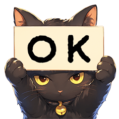 [LINEスタンプ] 看板黒猫